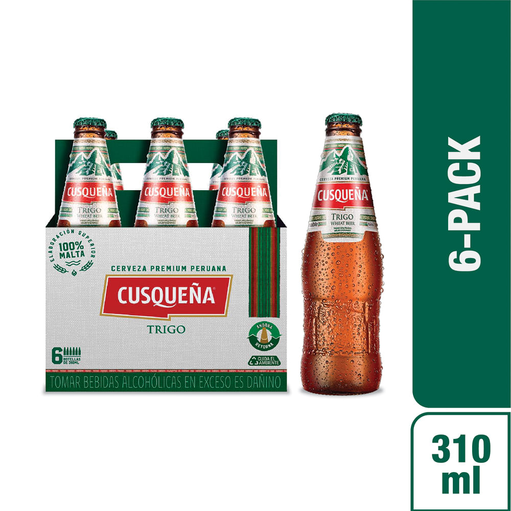 CERVEZA CUSQUEÑA TRIGO BOTELLA 630 ML.  CAJA 12