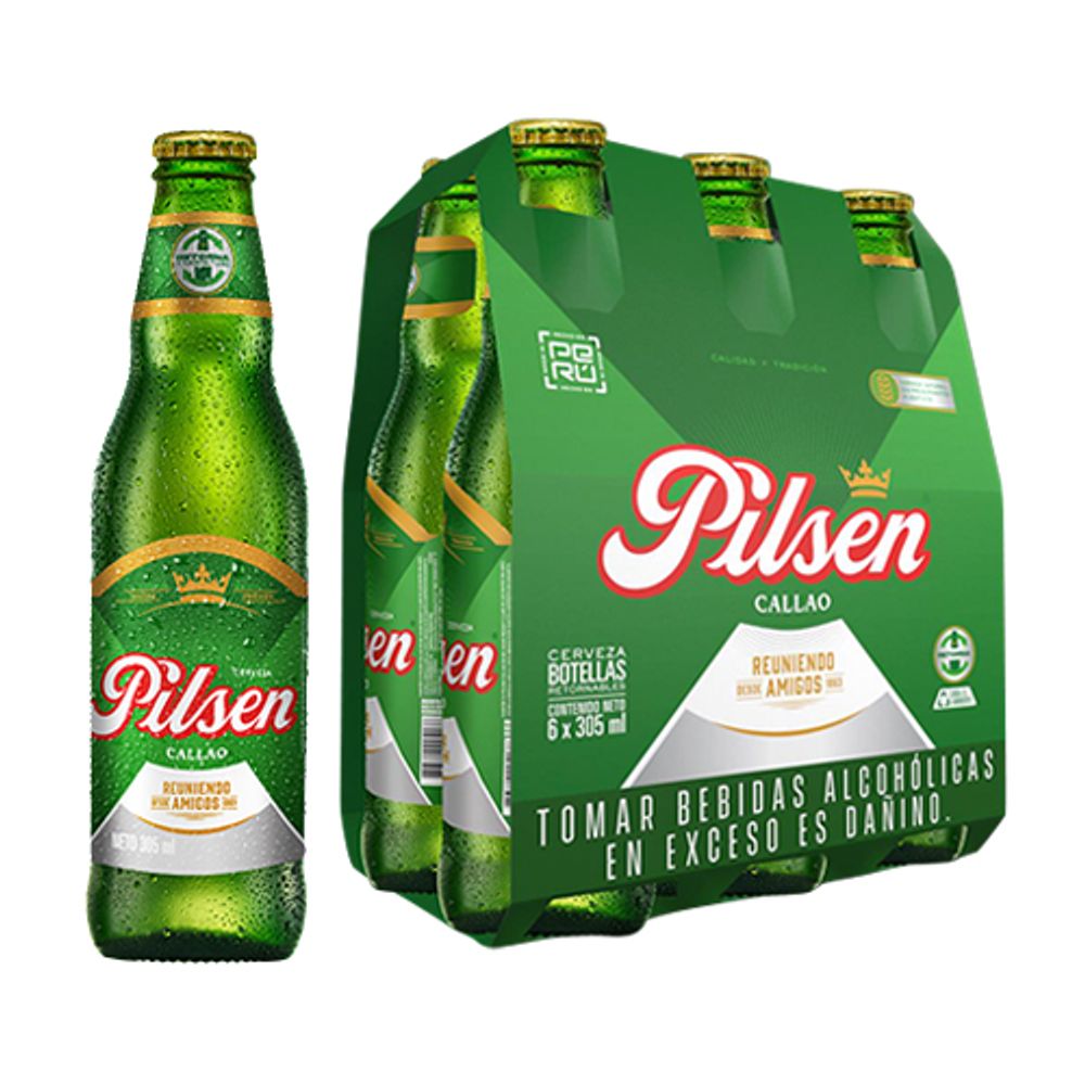 CERVEZA PILSEN CALLAO BOTELLA 305 ML.