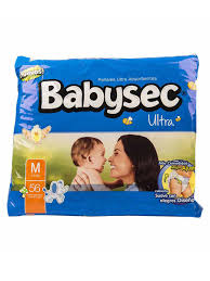 PAÑALES BABYSEC ULTRA &quot;M&quot; 56 UND. 