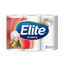 PAPEL TOALLA ELITE ROJO ECONOMICO 3 ROLLOS.