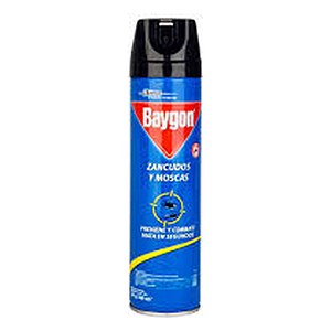 INSECTICIDA BAYGON MATA ZANCUDOS Y MOSCAS AZUL 360 ML.
