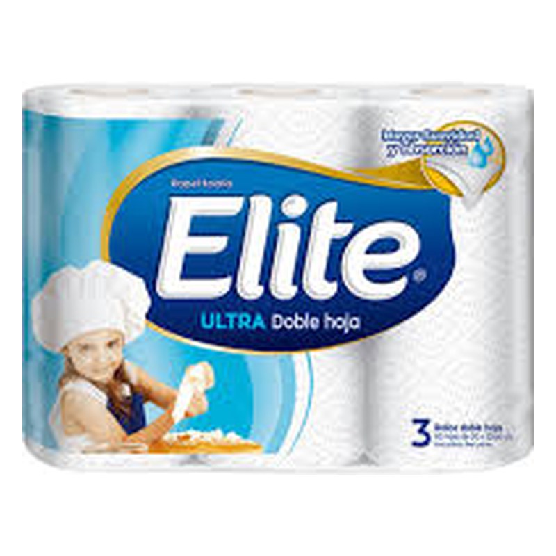 PAPEL TOALLA ELITE ULTRA 3 ROLLOS.