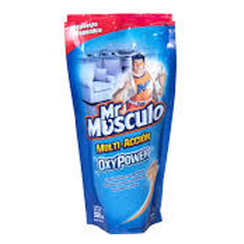 LIMPIADOR MR MUSCULO VIDRIO SACHET 500 ML.