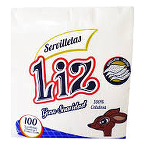 SERVILLETAS LIZ DOBLADA 100UND 33*33. 