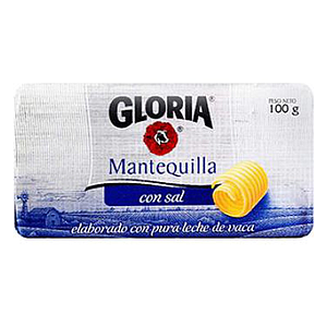 MANTEQUILLA GLORIA BARRA 100 GR.