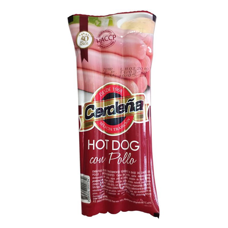 HOT DOG DE POLLO CERDEÑA 100 GR. 3 UN.