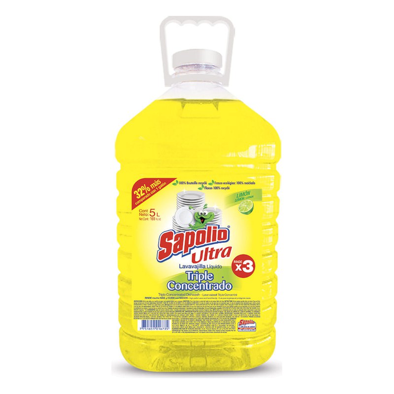 LAVA VAJILLA LIQUIDO SAPOLIO 5 LT.