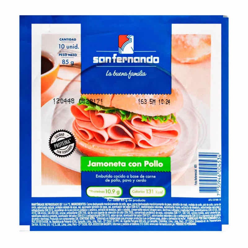 JAMONETA CON POLLO X 85 GR. SAN FERNANDO